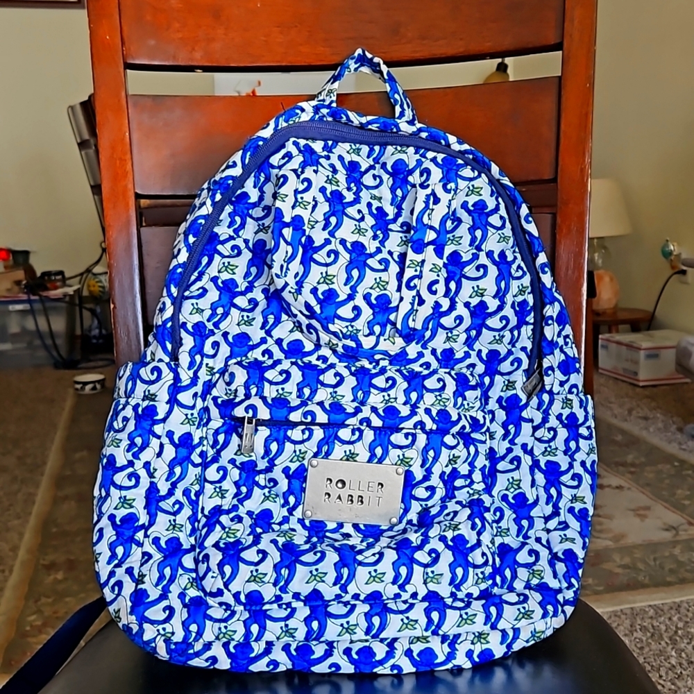 Roller rabbit bookbag monogram rare